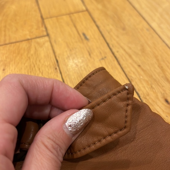 FREE PEOPLE Midnight Magic faux leather mini skirt in cognac. Size 10. - Picture 8 of 14